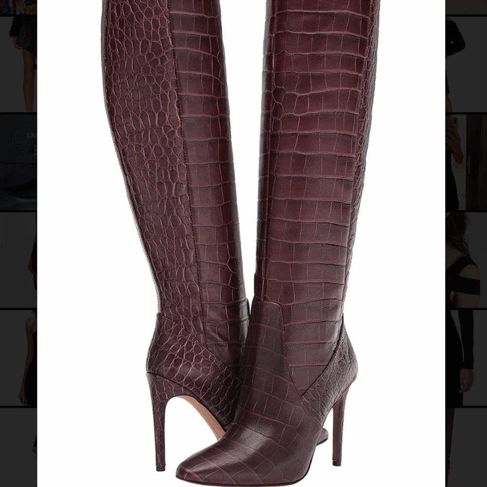 Burgundy Snakeskin Boots